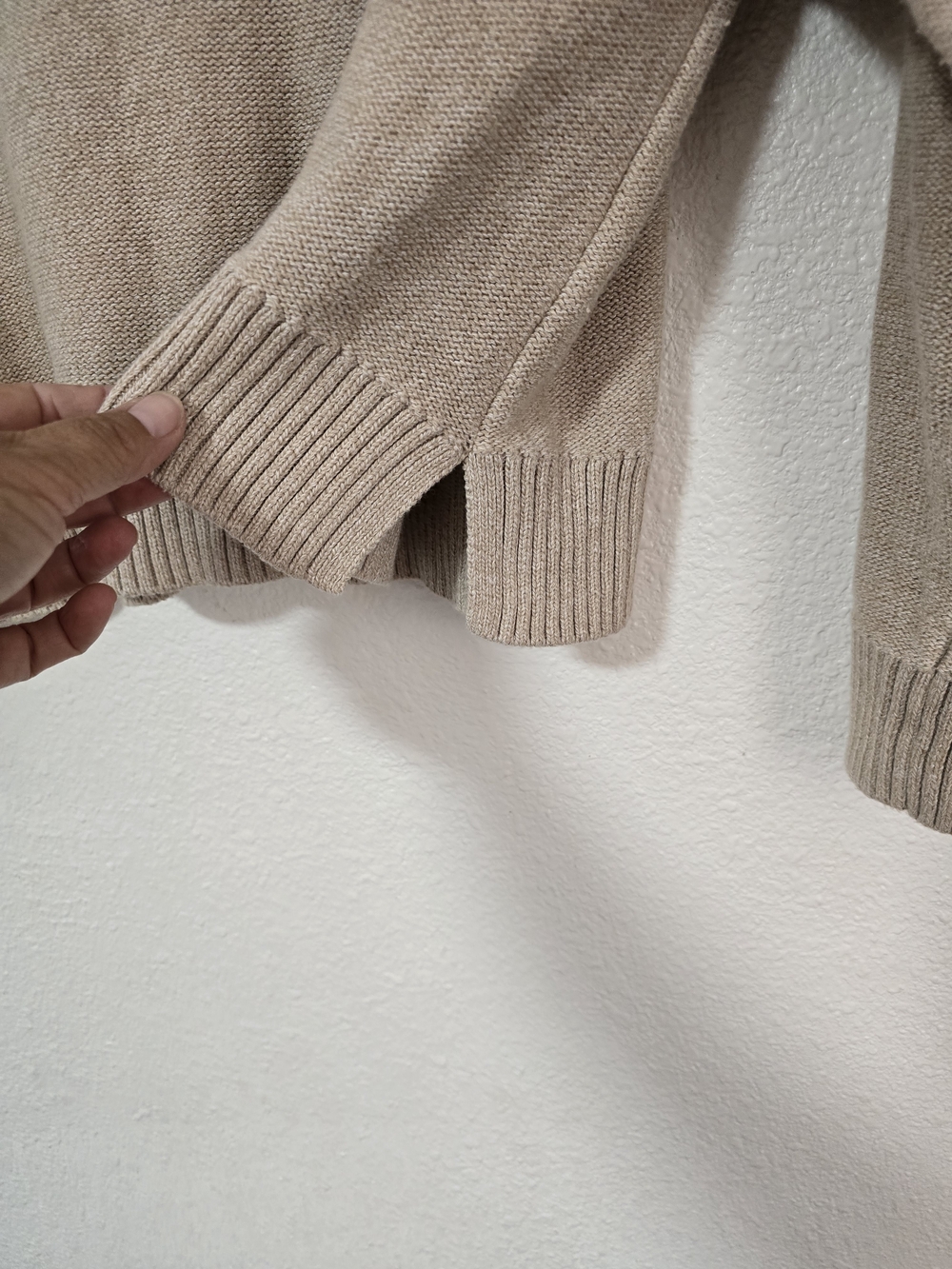 Quince Beige Cropped Button-Front Cardigan 100% Organic Cotton - Picture 7 of 9